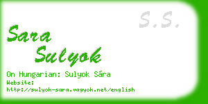 sara sulyok business card